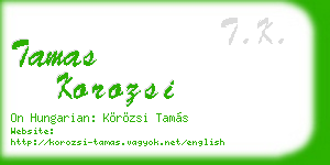 tamas korozsi business card