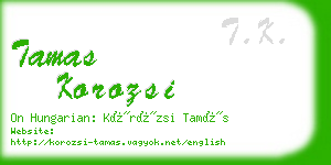 tamas korozsi business card